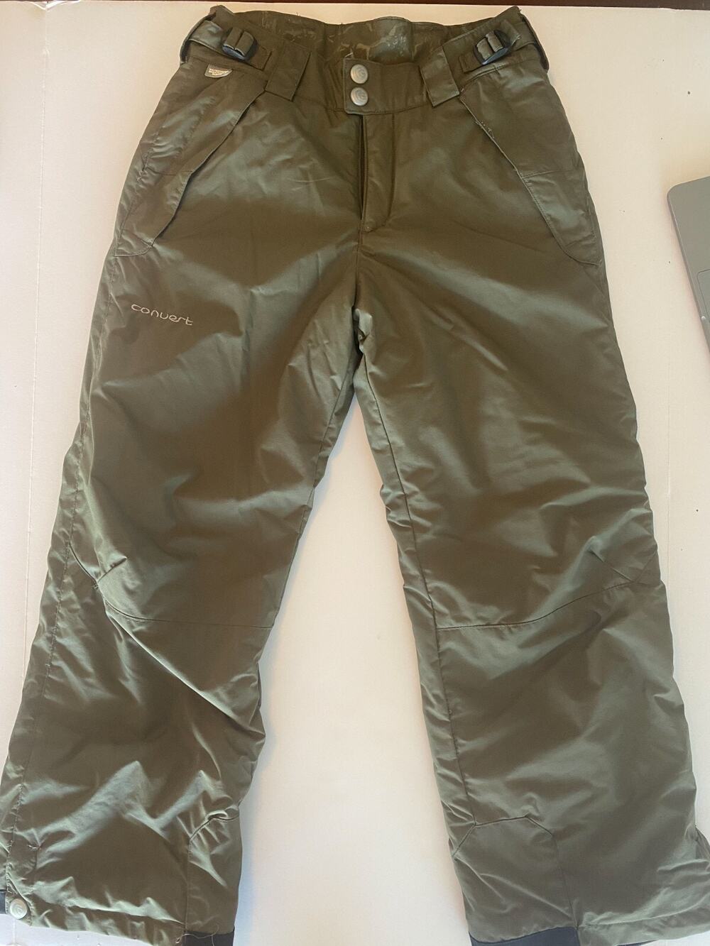 Columbia Convert Unisex Youth Size 10/12 Nylon Green Snow Pants Ski Snowboard